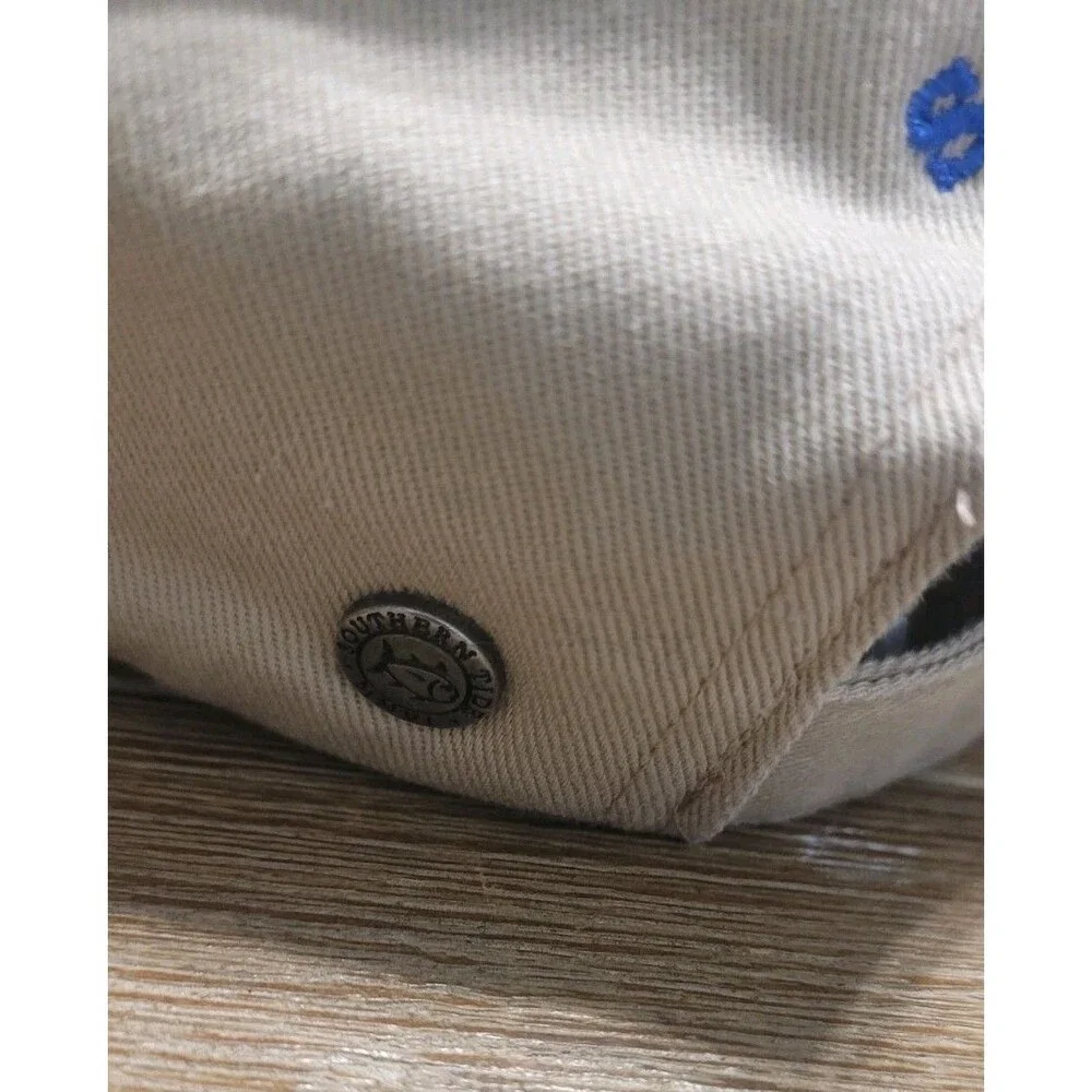 Southern Tide Hat Cap Strap Back Mens Large Beige Skipjack Fish Baseball Twill